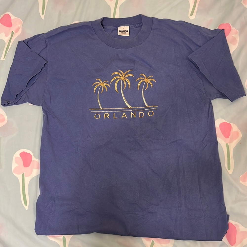 Orlando Florida Embroidered Souvenir Tee in Lilac